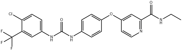 2-Pyridinecarboxamide, 4-[4-[[[[4-chloro-3-(trifluoromethyl)phenyl]amino]carbonyl]amino]phenoxy]-N-ethyl- Struktur