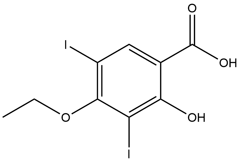 4-Ethoxy-2-hydroxy-3,5-diiodobenzoic acid Struktur