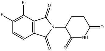 4-bromo-2-(2,6-dioxopiperidin-3-yl)-5-fluoroisoindoline-1,3-dione Struktur