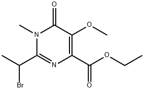 4-Pyrimidinecarboxylic acid, 2-(1-bromoethyl)-1,6-dihydro-5-methoxy-1-methyl-6-oxo-, ethyl ester Struktur