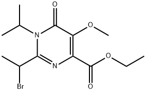 4-Pyrimidinecarboxylic acid, 2-(1-bromoethyl)-1,6-dihydro-5-methoxy-1-(1-methylethyl)-6-oxo-, ethyl ester Struktur