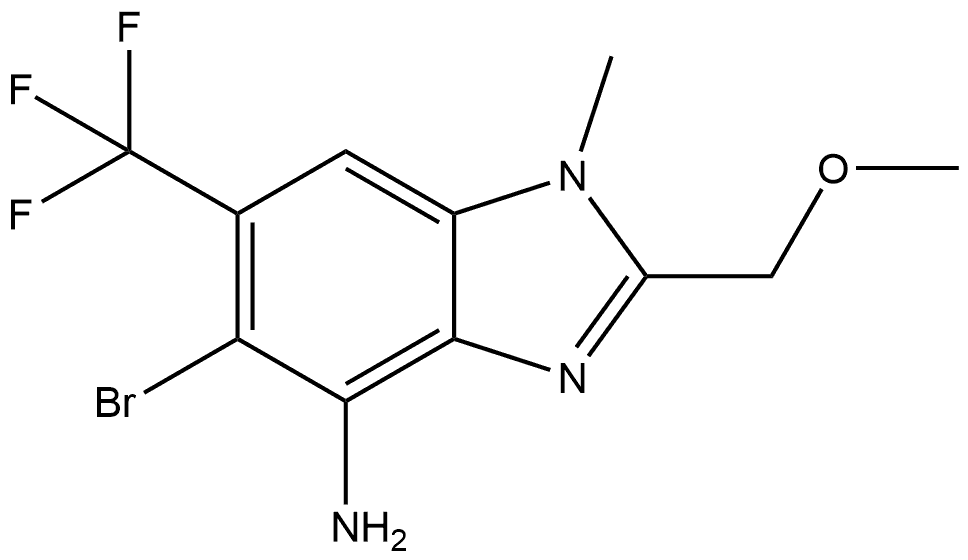 5-Bromo-2-(methoxymethyl)-1-methyl-6-(trifluoromethyl)-1H-benzimidazol-4-amine Struktur