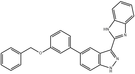 1H-Indazole, 3-(1H-benzimidazol-2-yl)-5-[3-(phenylmethoxy)phenyl]- Struktur