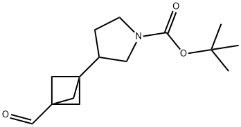 1,1-Dimethylethyl 3-(3-formylbicyclo[1.1.1]pent-1-yl)-1-pyrrolidinecarboxylate Struktur