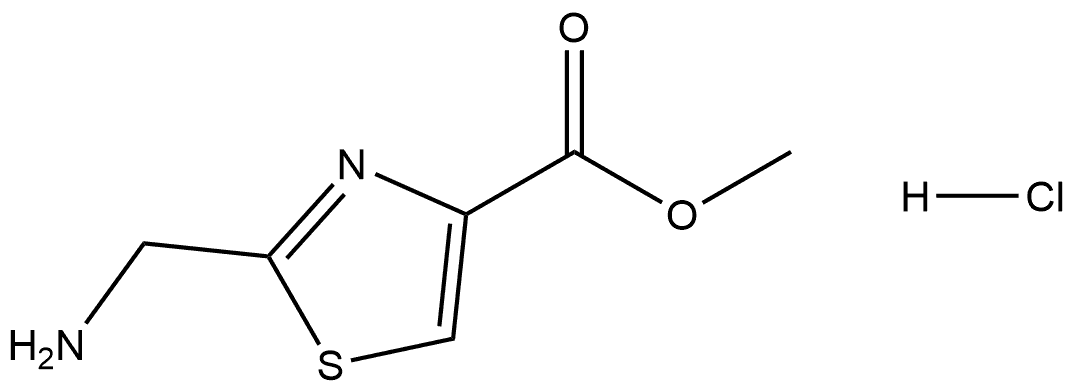 4-Thiazolecarboxylic acid, 2-(aminomethyl)-, methyl ester, hydrochloride (1:1) Struktur