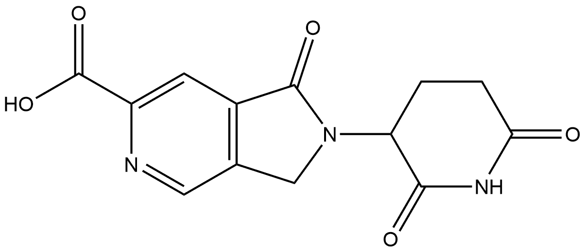 2-(2,6-Dioxo-3-piperidinyl)-2,3-dihydro-1-oxo-1H-pyrrolo[3,4-c]pyridine-6-carboxylic acid Struktur