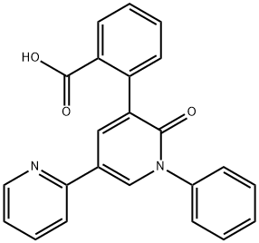 Benzoic acid, 2-(1',6'-dihydro-6'-oxo-1'-phenyl[2,3'-bipyridin]-5'-yl)- Struktur