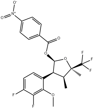 2-Furanol, 3-(3,4-difluoro-2-methoxyphenyl)tetrahydro-4,5-dimethyl-5-(trifluoromethyl)-, 2-(4-nitrobenzoate), (2S,3S,4S,5R)- Struktur