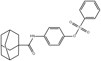 Tricyclo[3.3.1.13,7]decane-1-carboxamide, N-[4-[(phenylsulfonyl)oxy]phenyl]- Struktur