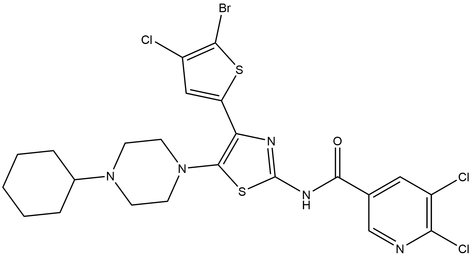 5-Bromo-4-(4-chlorothiophen-2-yl)thiazol-2-amine Struktur