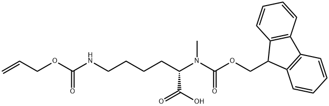 L-Lysine, N2-[(9H-fluoren-9-ylmethoxy)carbonyl]-N2-methyl-N6-[(2-propen-1-yloxy)carbonyl]- Struktur