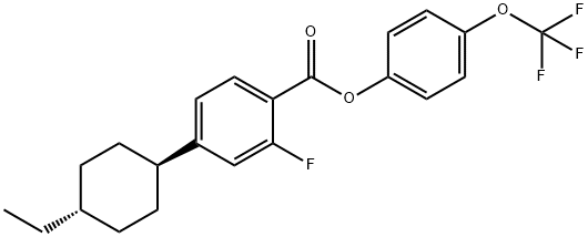 4-(trans-4-Ethylcyclohexyl)-2-fluorbenzoesure-, (4-trifluormethoxyphenylester Struktur