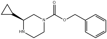 Phenylmethyl (3S)-3-cyclopropyl-1-piperazinecarboxylate Struktur