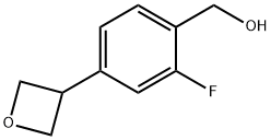 Benzenemethanol, 2-fluoro-4-(3-oxetanyl)- Struktur