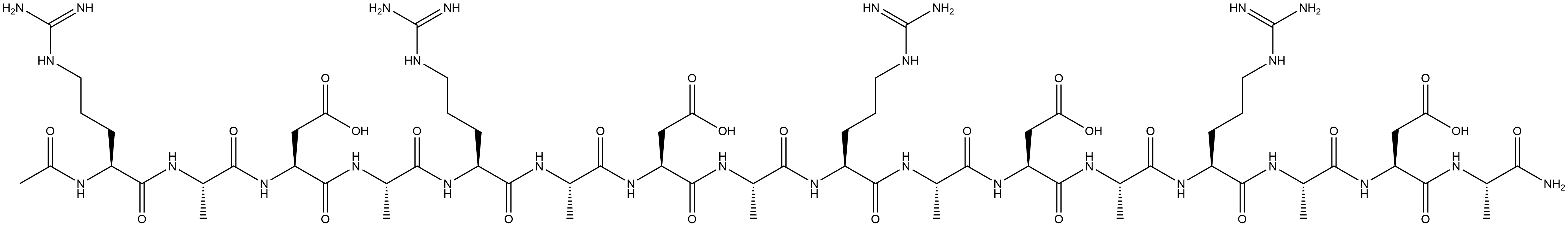 L-Alaninamide, N2-acetyl-L-arginyl-L-alanyl-L-α-aspartyl-L-alanyl-L-arginyl-L-alanyl-L-α-aspartyl-L-alanyl-L-arginyl-L-alanyl-L-α-aspartyl-L-alanyl-L-arginyl-L-alanyl-L-α-aspartyl- Struktur