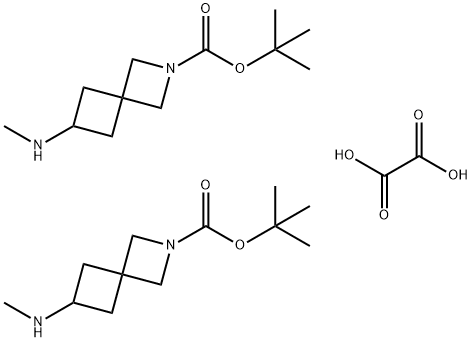 2-Azaspiro[3.3]heptane-2-carboxylic acid, 6-(methylamino)-, 1,1-dimethylethyl ester, ethanedioate (2:1) Struktur