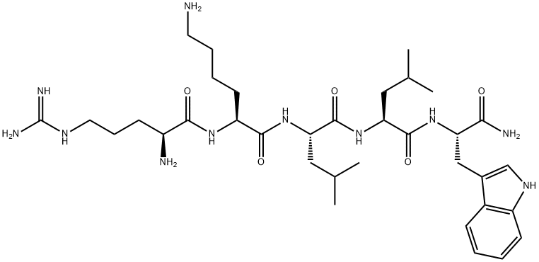 L-Tryptophanamide, L-arginyl-L-lysyl-L-leucyl-L-leucyl- Struktur