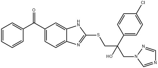 Methanone, [2-[[2-(4-chlorophenyl)-2-hydroxy-3-(1H-1,2,4-triazol-1-yl)propyl]thio]-1H-benzimidazol-6-yl]phenyl- Struktur