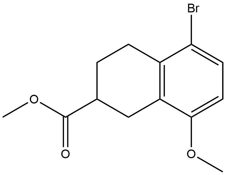 methyl 5-bromo-8-methoxy-1,2,3,4-tetrahydronaphthalene-2-carboxylate Struktur