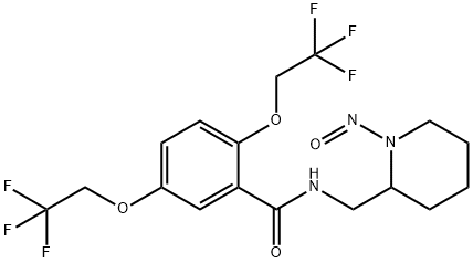 Benzamide, N-[(1-nitroso-2-piperidinyl)methyl]-2,5-bis(2,2,2-trifluoroethoxy)- Structure