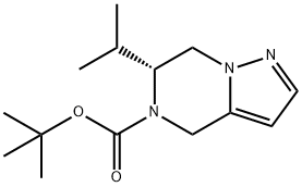 Pyrazolo[1,5-a]pyrazine-5(4H)-carboxylic acid, 6,7-dihydro-6-(1-methylethyl)-, 1,1-dimethylethyl ester, (6R)- Struktur