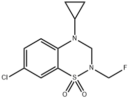 2H-1,2,4-Benzothiadiazine, 7-chloro-4-cyclopropyl-2-(fluoromethyl)-3,4-dihydro-, 1,1-dioxide Struktur