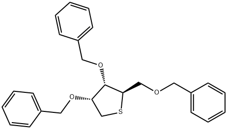 D-Ribitol, 1,4-dideoxy-1,4-epithio-2,3,5-tris-O-(phenylmethyl)- Struktur