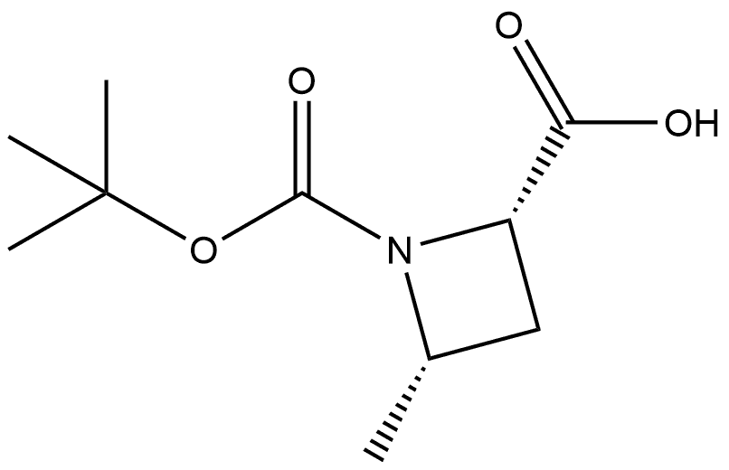 (2S,4S)-1-tert-butoxycarbonyl-4-methyl-azetidine-2-carboxylic acid Struktur