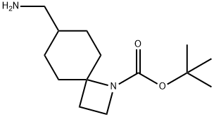 1-Azaspiro[3.5]nonane-1-carboxylic acid, 7-(aminomethyl)-, 1,1-dimethylethyl ester Struktur