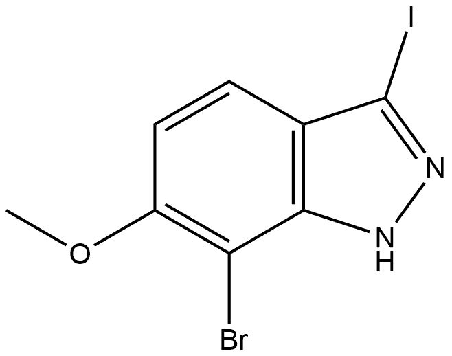 7-bromo-3-iodo-6-methoxy-1H-indazole Struktur