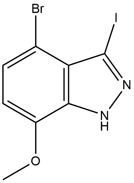 4-bromo-3-iodo-7-methoxy-1H-indazole Struktur