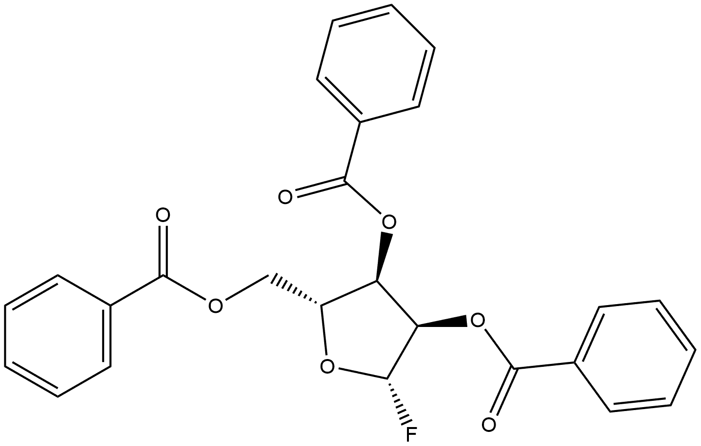 β-D-Ribofuranosyl fluoride, 2,3,5-tribenzoate Struktur