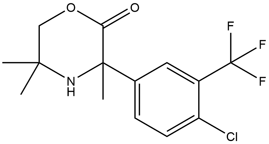 3-(4-chloro-3-(trifluoromethyl)phenyl)-3,5,5-trimethylmorpholin-2-one Struktur