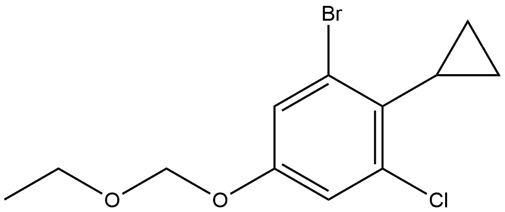 Benzene, 1-bromo-3-chloro-2-cyclopropyl-5-(ethoxymethoxy)- Struktur