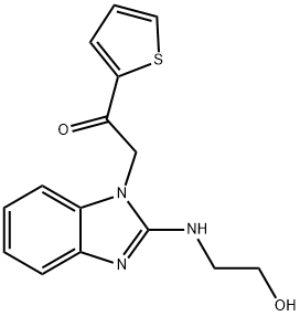 2-{2-[(2-hydroxyethyl)amino]-1H-benzimidazol-1-yl}-1-(2-thienyl)ethanone Struktur