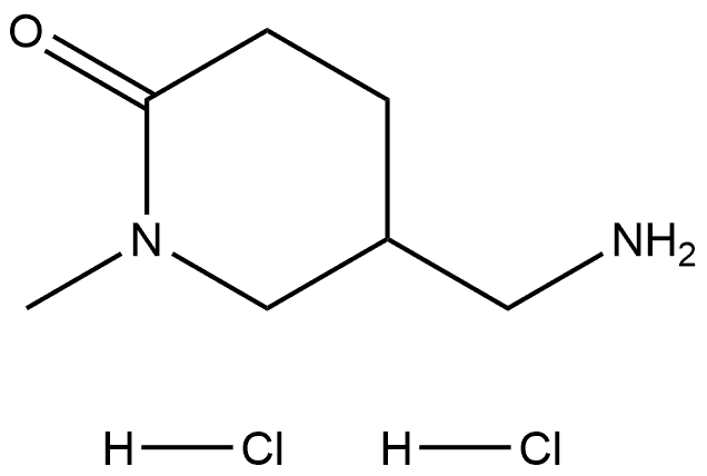 5-(aminomethyl)-1-methyl-piperidin-2-one dihydrochloride Struktur