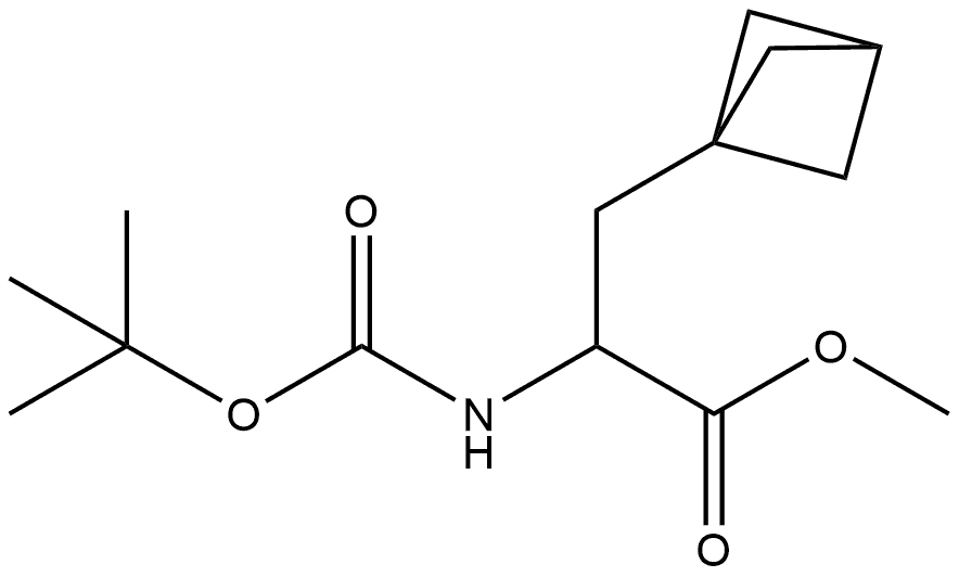 Bicyclo[1.1.1]pentane-1-propanoic acid, α-[[(1,1-dimethylethoxy)carbonyl]amino]-, methyl ester Struktur