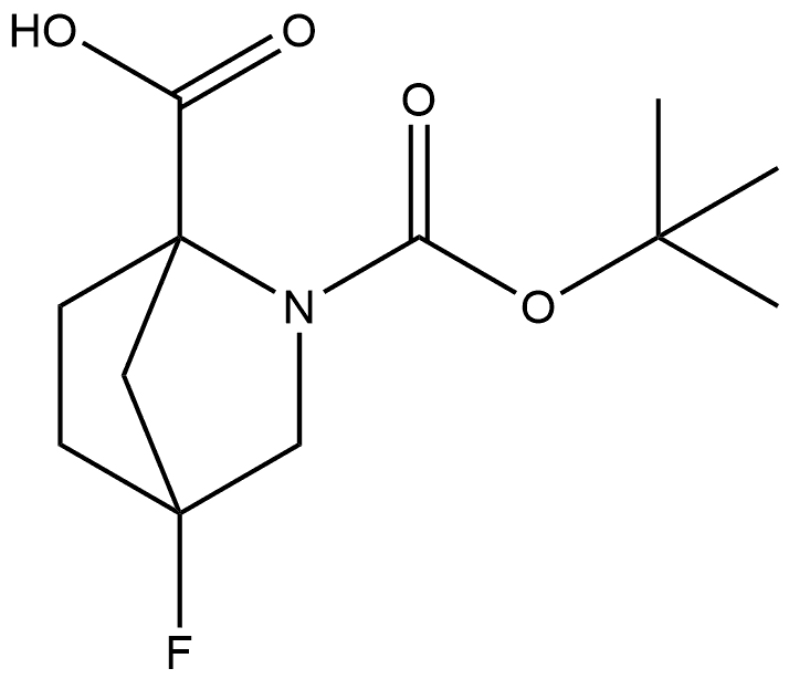 2-Azabicyclo[2.2.1]heptane-1,2-dicarboxylic acid, 4-fluoro-, 2-(1,1-dimethylethyl) ester Struktur