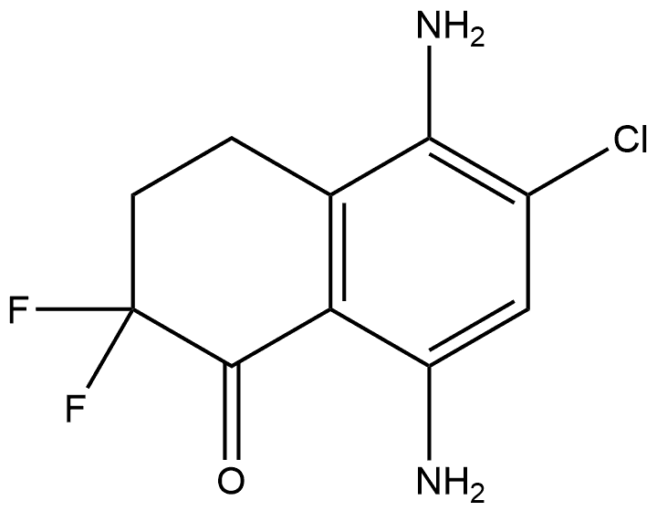 5,8-diamino-6-chloro-2,2-difluoro-1,2,3,4-tetrahydronaphthalen-1-one Struktur