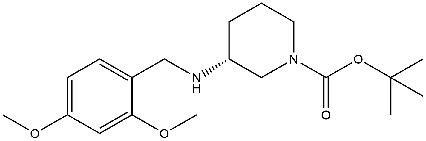 tert-butyl (R)-3-((2,4-dimethoxybenzyl)amino)piperidine-1-carboxylate Struktur