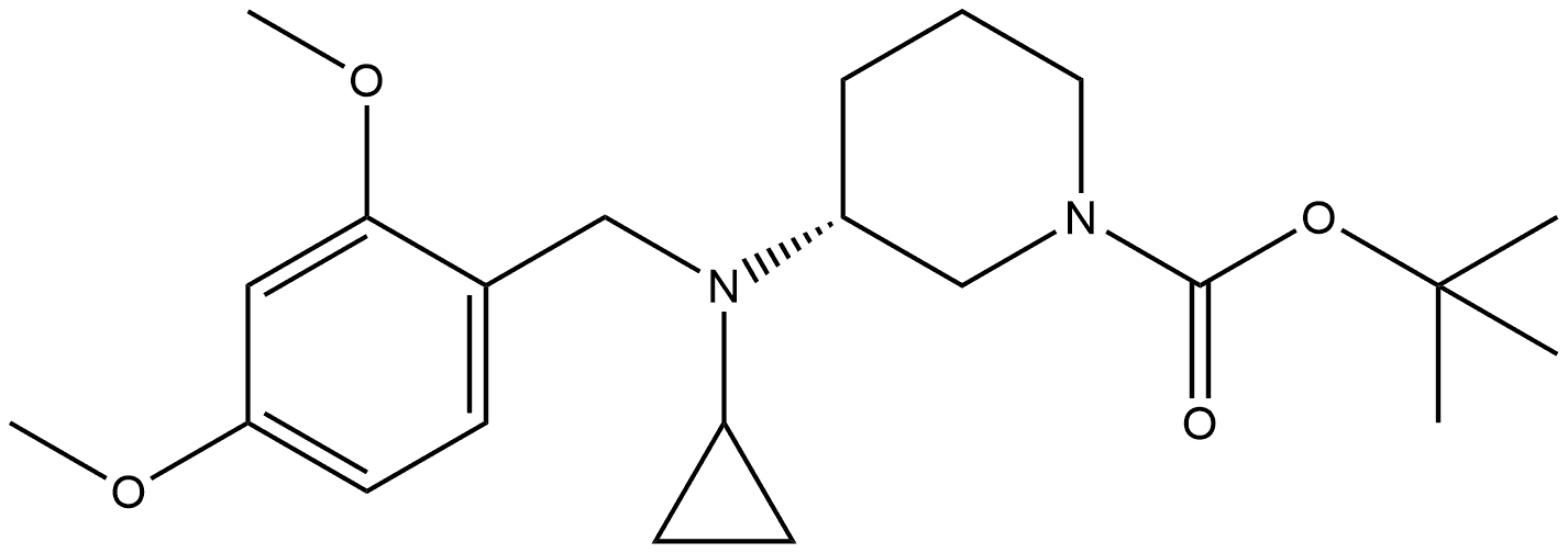 tert-butyl (R)-3-(cyclopropyl(2,4-dimethoxybenzyl)amino)piperidine-1-carboxylate Struktur