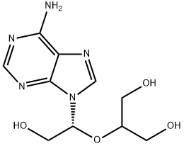 1,3-Propanediol, 2-[(1R)-1-(6-amino-9H-purin-9-yl)-2-hydroxyethoxy]- Struktur