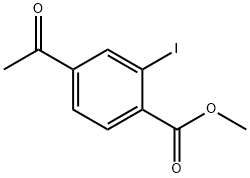 Benzoic acid, 4-acetyl-2-iodo-, methyl ester Struktur