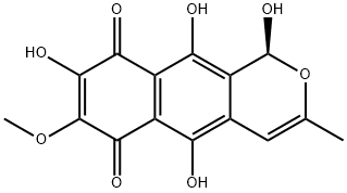 1H-Naphtho[2,3-c]pyran-6,9-dione, 1,5,8,10-tetrahydroxy-7-methoxy-3-methyl-, (1S)- Struktur