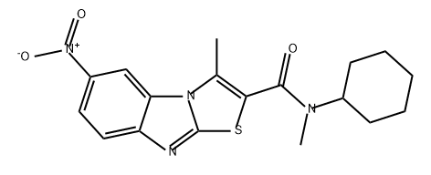 Thiazolo[3,2-a]benzimidazole-2-carboxamide, N-cyclohexyl-N,3-dimethyl-6-nitro- Struktur