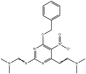 Methanimidamide, N-4-2-(dimethylamino)ethenyl-5-nitro-6-(phenylmethoxy)-2-pyrimidinyl-N,N-dimethyl- Struktur