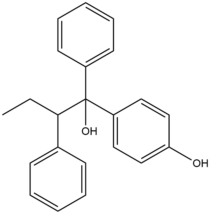 β-Ethyl-α-(4-hydroxyphenyl)-α-phenylbenzeneethanol Struktur