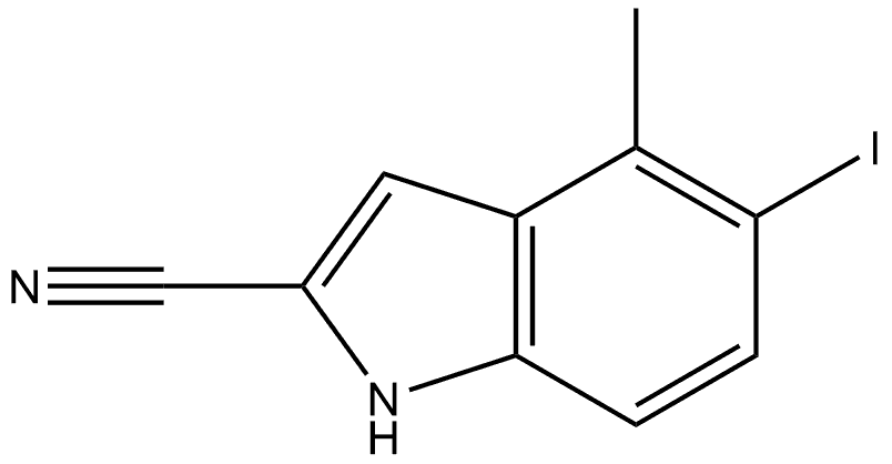 5-iodo-4-methyl-1H-indole-2-carbonitrile Struktur