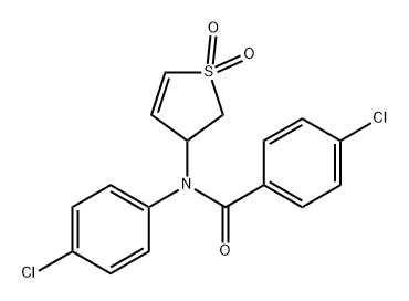 Benzamide, 4-chloro-N-(4-chlorophenyl)-N-(2,3-dihydro-1,1-dioxido-3-thienyl)- Struktur