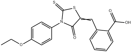 Benzoic acid, 2-[[3-(4-ethoxyphenyl)-4-oxo-2-thioxo-5-thiazolidinylidene]methyl]- Struktur